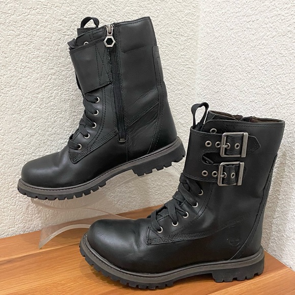 TIMBERLAND Earthkeepers 8238A Double Buckle Strap Black Leather Boots Size 7M - Picture 5 of 16